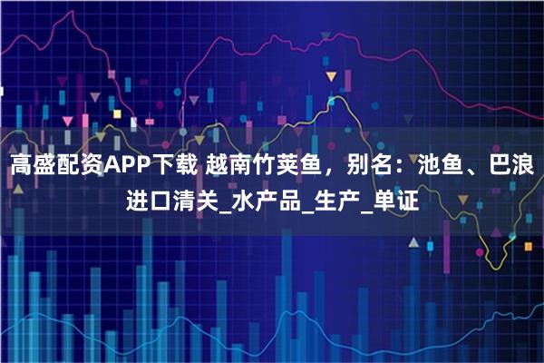 高盛配资APP下载 越南竹荚鱼，别名：池鱼、巴浪进口清关_水产品_生产_单证