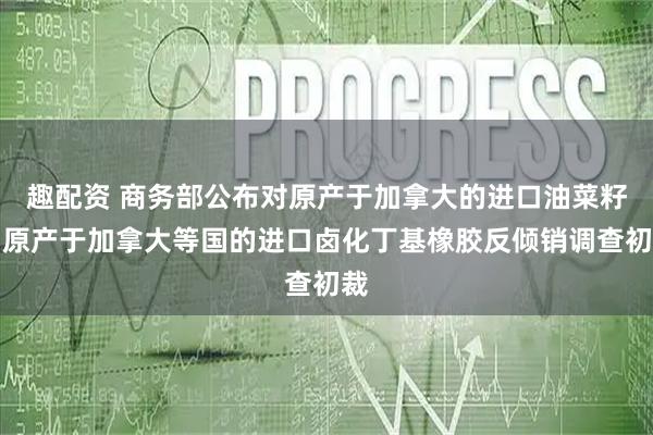 趣配资 商务部公布对原产于加拿大的进口油菜籽、原产于加拿大等国的进口卤化丁基橡胶反倾销调查初裁